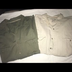 2 Faded Glory XXL Mens Work Shirts- Button Down